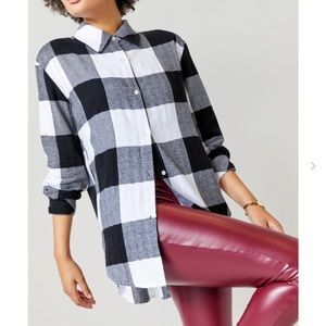 Plaid button down top